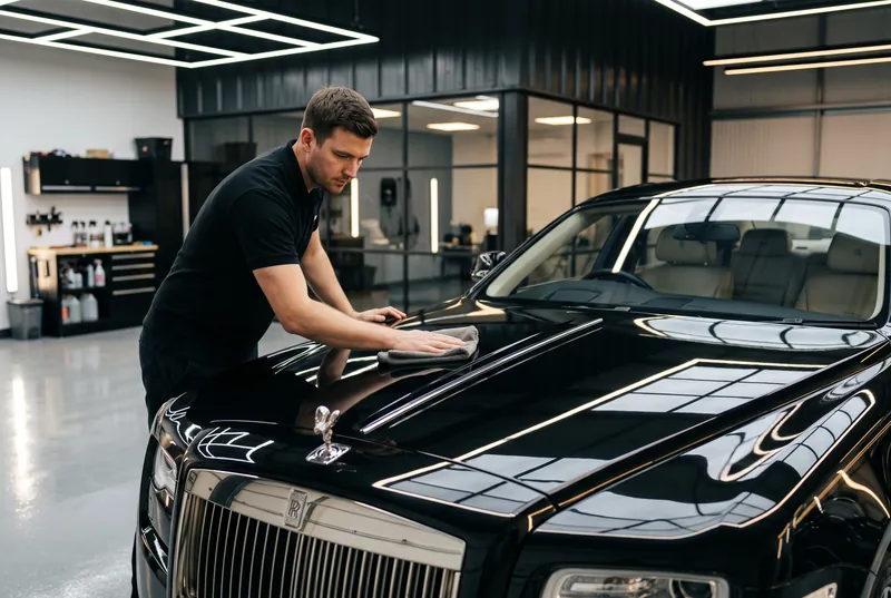 Rolls-Royce Ghost полируют вручную перед поездкой