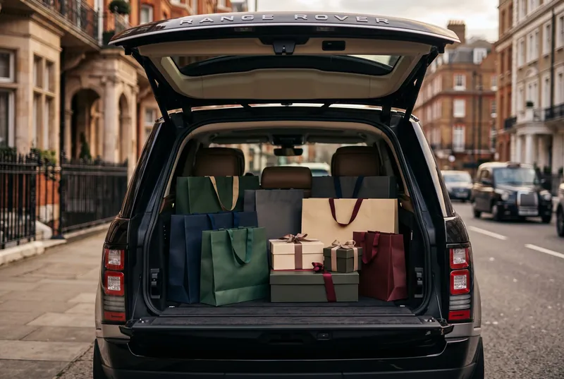 أكياس التسوق في صندوق سيارة Range Rover Autobiography